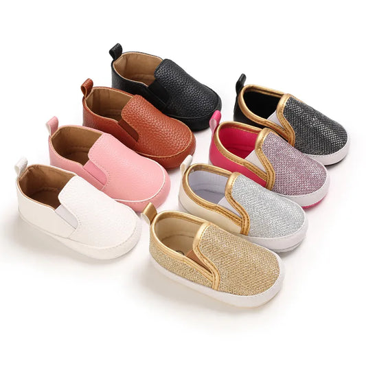 Soft Sole PU Leather Casual Toddler Shoes 0-18 Months First Walkers Moccasins